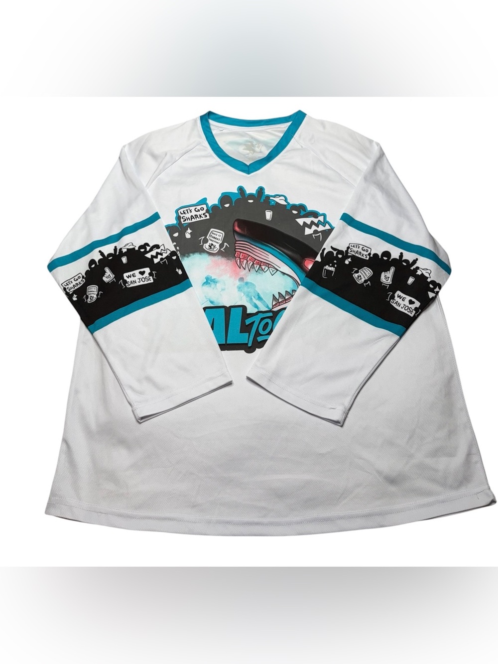 🦈🏒San Jose Sharks "Teal Together" promotional giveaway hockey jersey size Medium